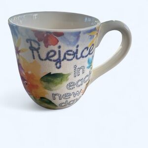 Cracker Barrel Stoneware lovely floral religious inspo mug, coffee, tea, gift